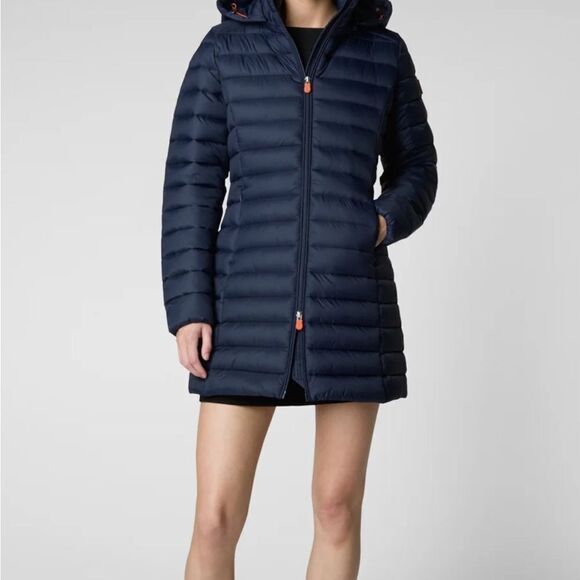 Save The Duck Carol Water Repellent Long Puffer Coat with Removable Hood NWT$378 - Picture 3 of 6